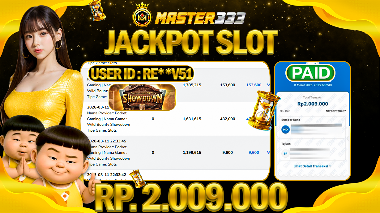 JACKPOT 2.009.000 JUTA DI MASTER333 LANGSUNG DI BAYAR LUNAS